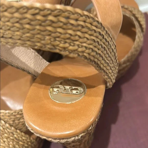 EXE Braided Tan Platform Sandals - Picture 4 of 17